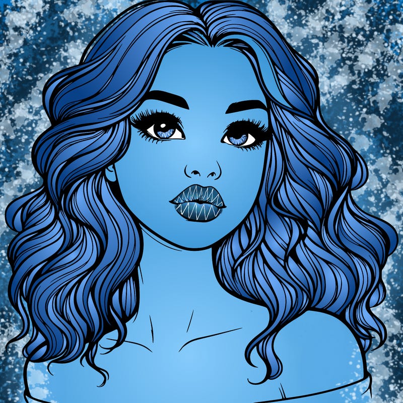 realistic girl with wavy hair and lips