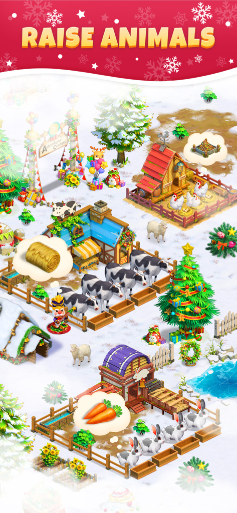 Sarah's Adventure: Time Travel - Cría animales en una granja festiva de invierno en Sarahs Adventure Time Travel.