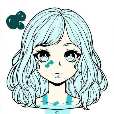 realistic girl with cute hair and lips