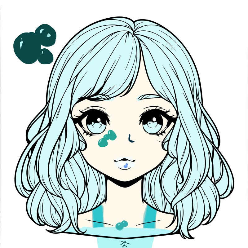 realistic girl with cute hair and lips