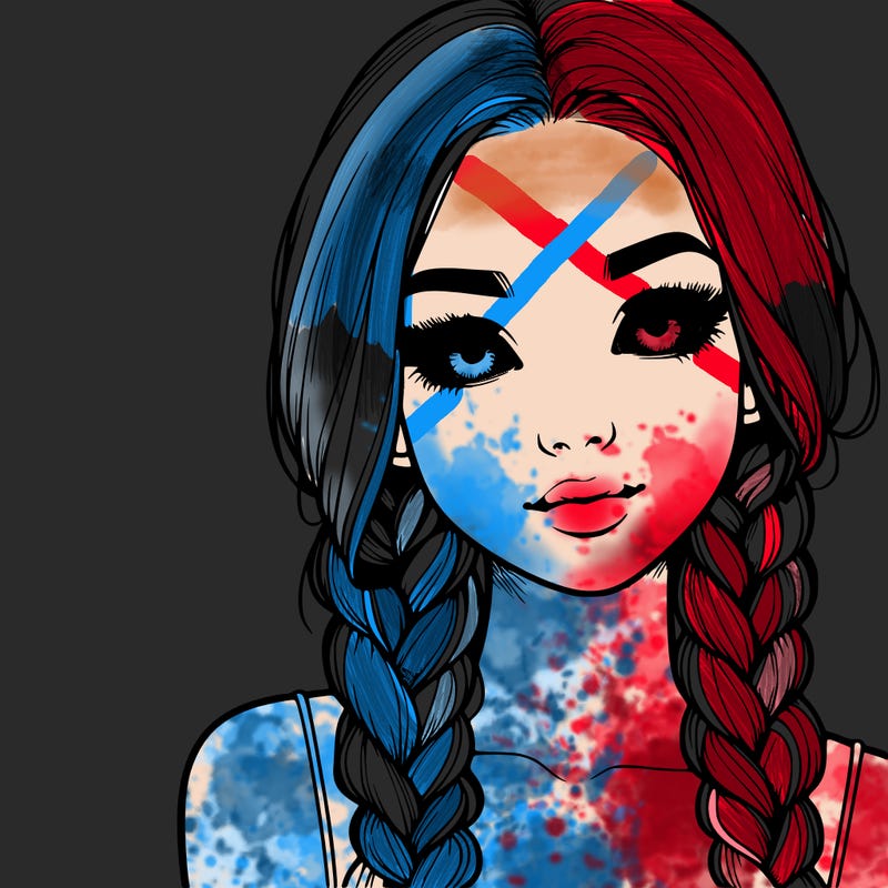 realistic girl with braids