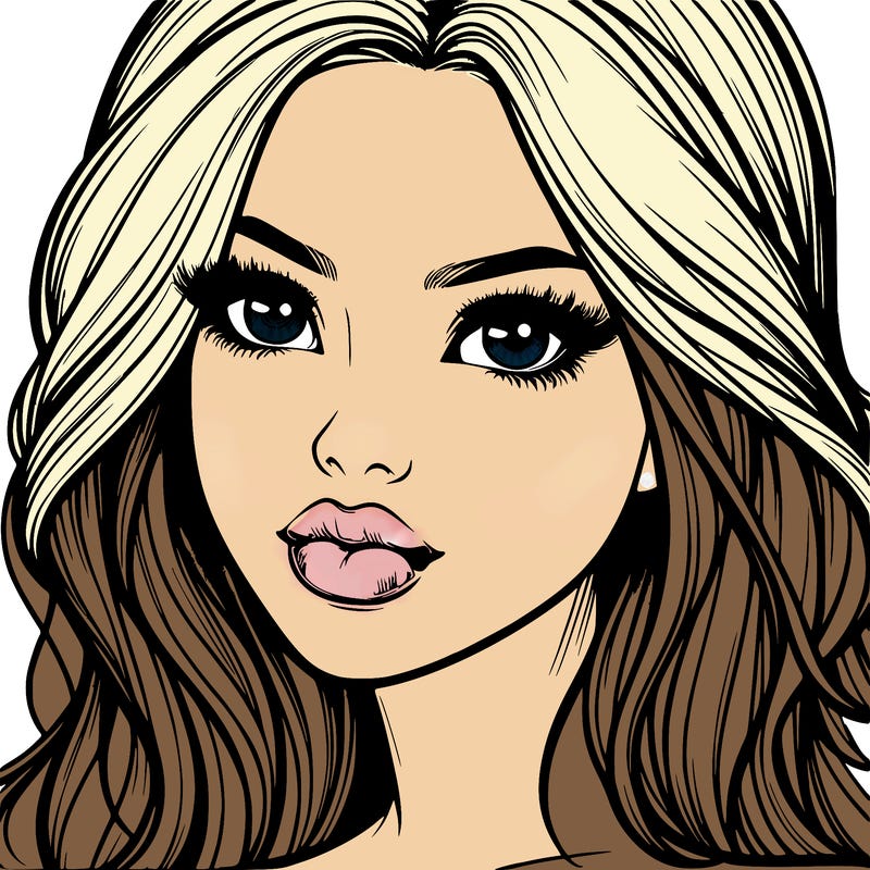 realistic pretty girl with lips
