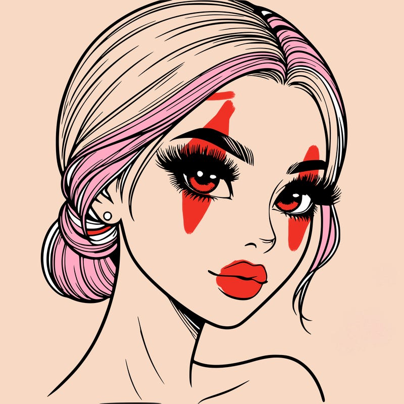 realistic girl with lashes