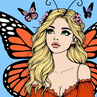 butterfly fairy realistic girl