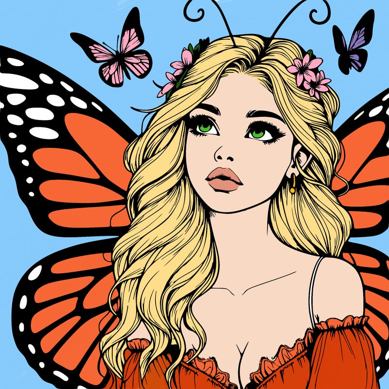 butterfly fairy realistic girl