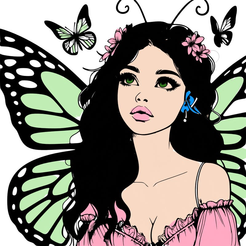 butterfly fairy realistic girl