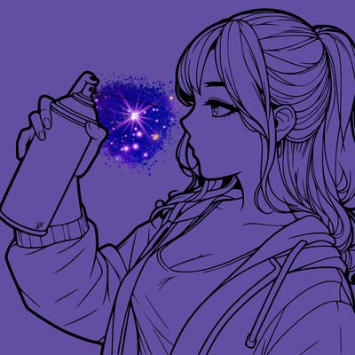 a realistic girl spray, painting