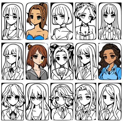 girls that look diffrent anime