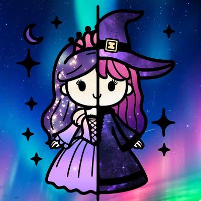 split princess and witch