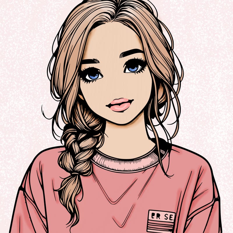 realistic girl with sweat shirt on