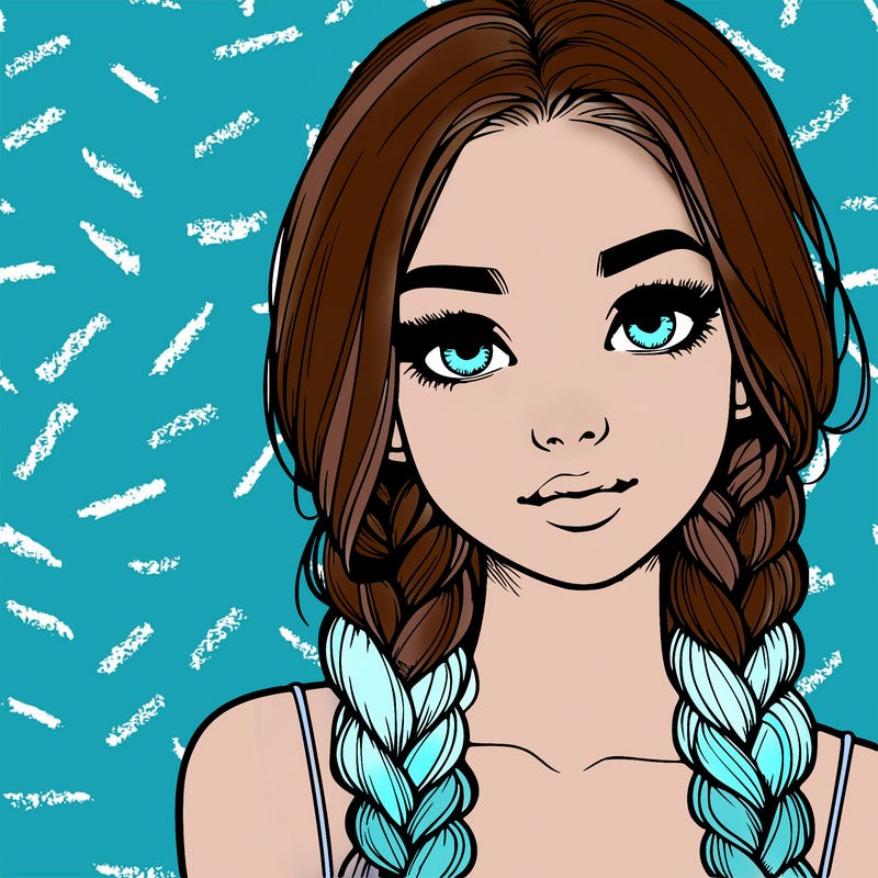 realistic girl with braids