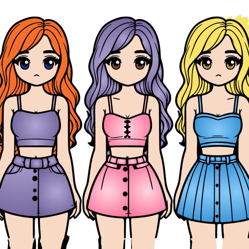 girl wearing crop top and mini skirt