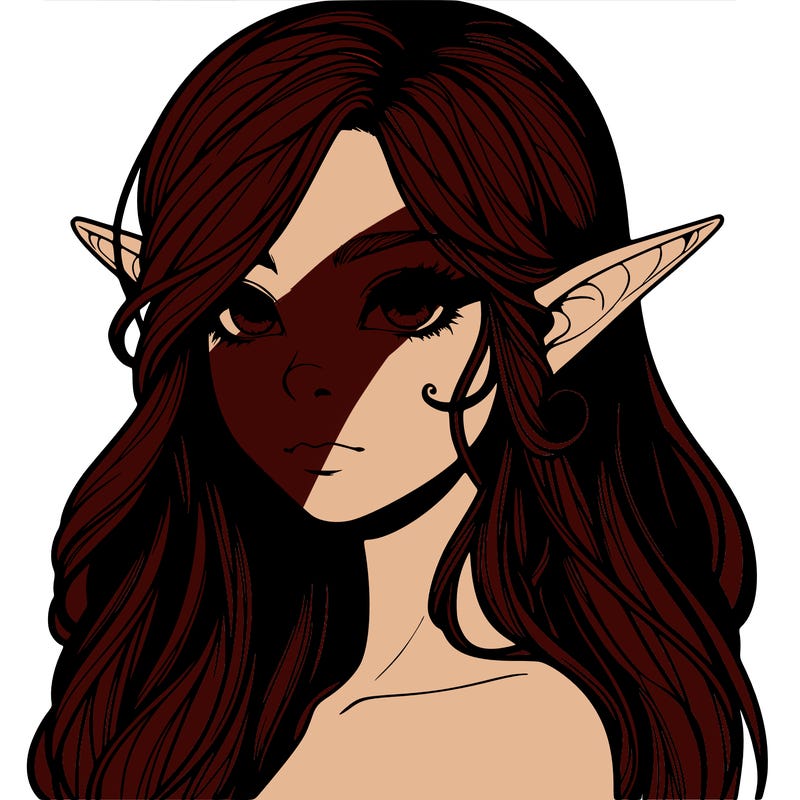 elf girl realistic dark fantasy