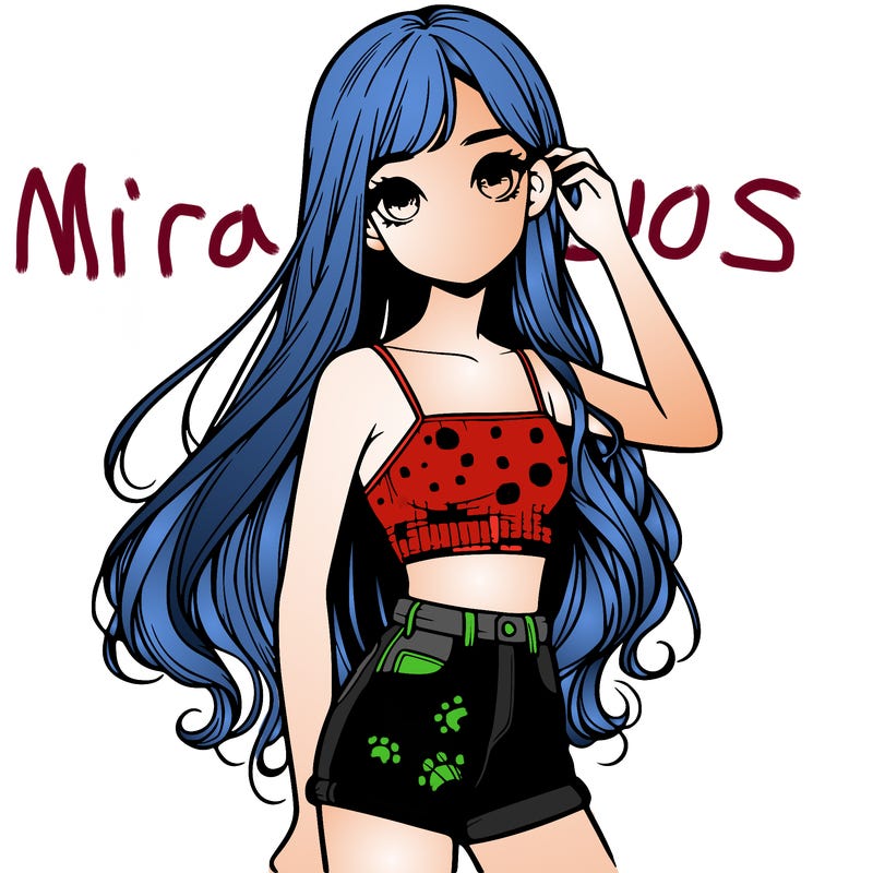 a girl with a crop top short shorts and long hair realistic