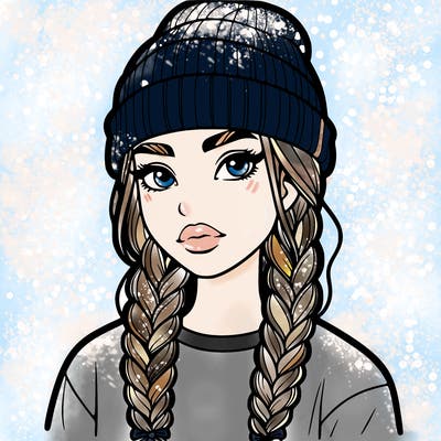teenage girl with braids and beanie