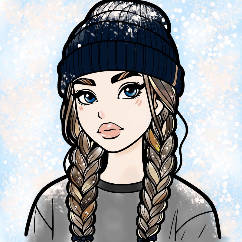 teenage girl with braids and beanie
