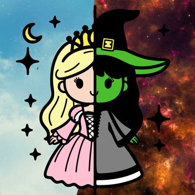 split princess and witch