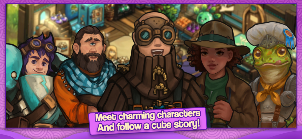 Tiny Shop - Eine vielfältige Gruppe handgemalter Fantasy-Charaktere aus dem Tiny Shop Mobile Game