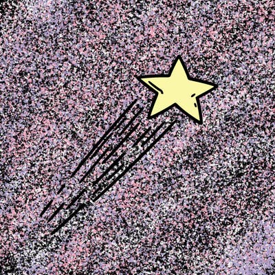 a shooting star in the sky