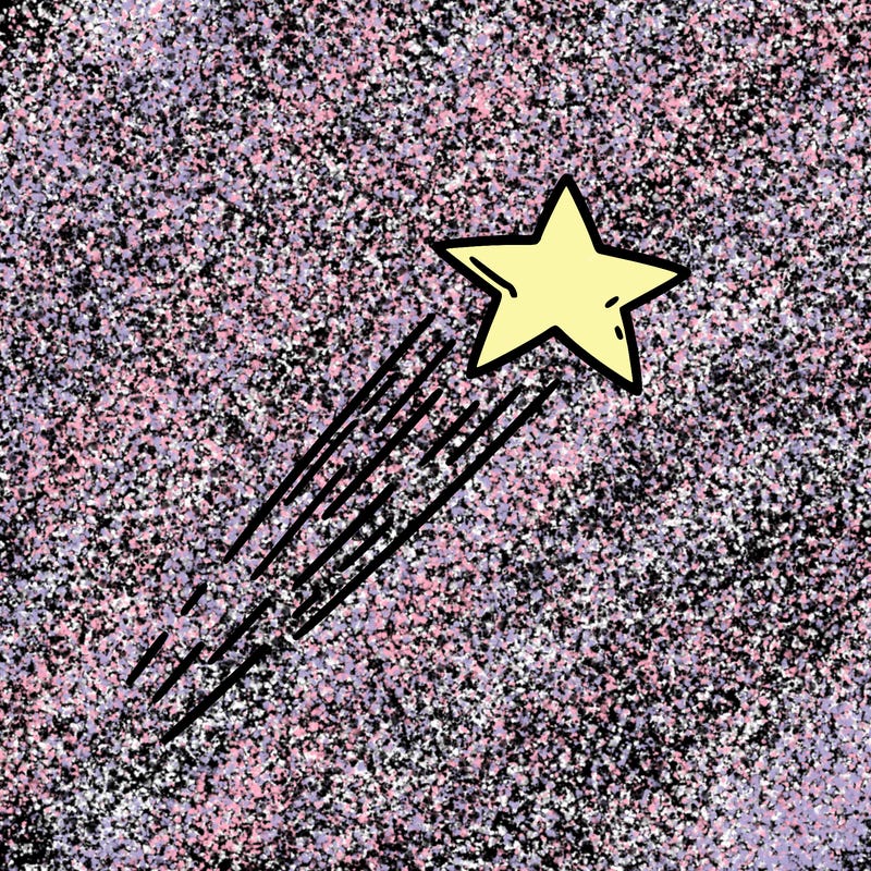 a shooting star in the sky