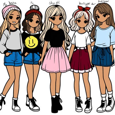 a group of five girls