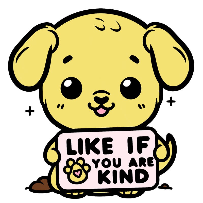 make a sign that says like if you are kind with a cute little dog