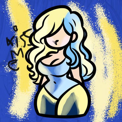 curvy woman with hair