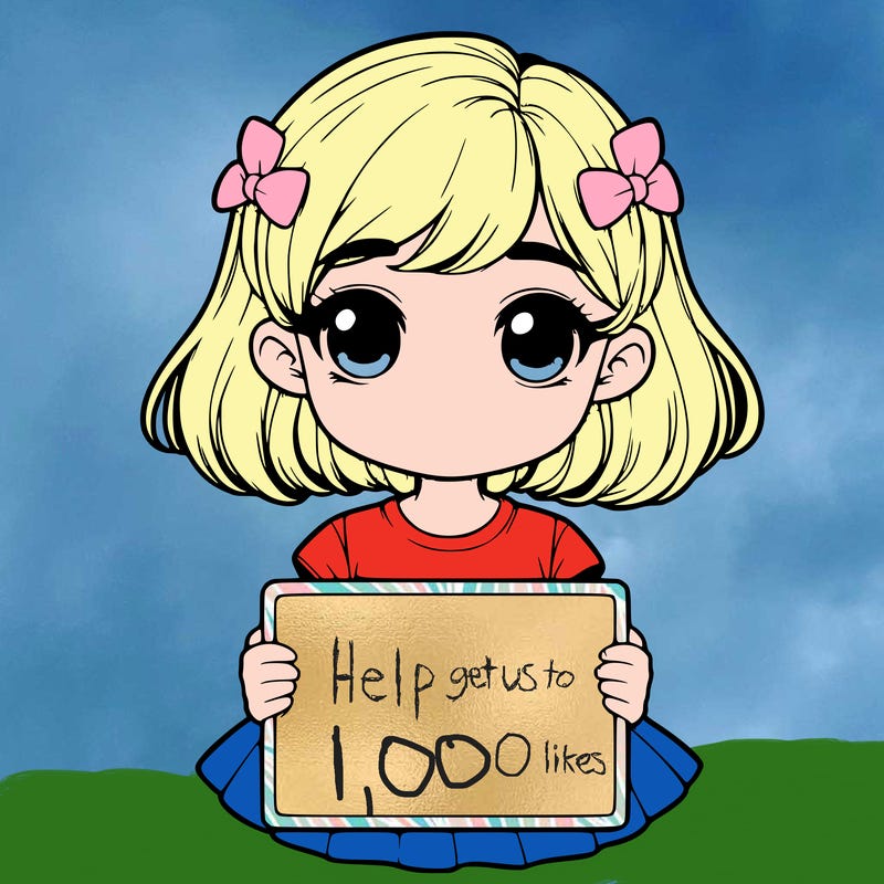 realistic cute girl with a sighn