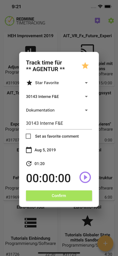 REDMINE TIMETRACKING | iOSでプロジェクト時間とタスクを追跡