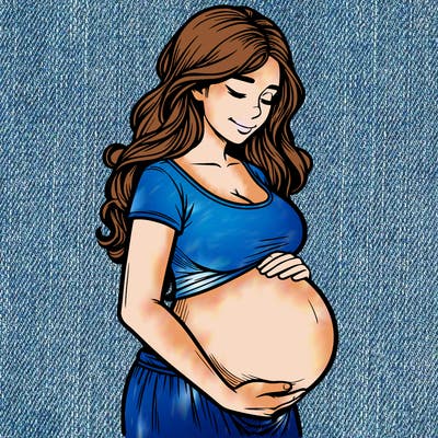 woman heavily pregnant realistic
