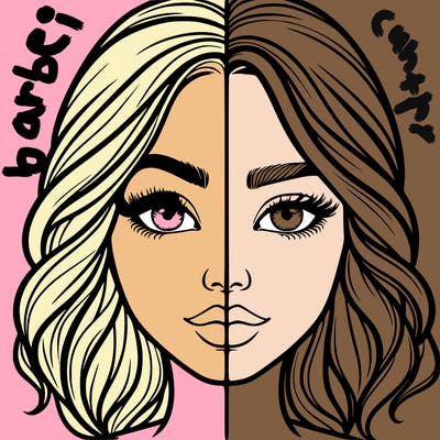 realistic girl split half