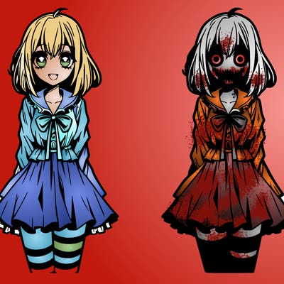 scary anime girl