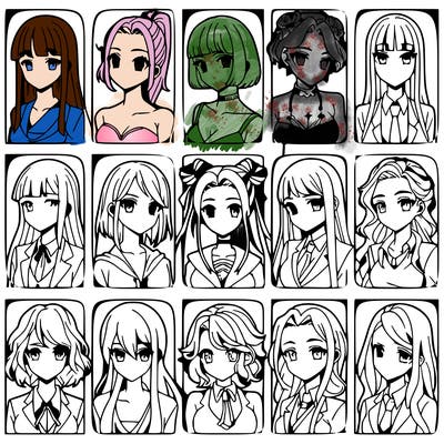 girls that look diffrent anime