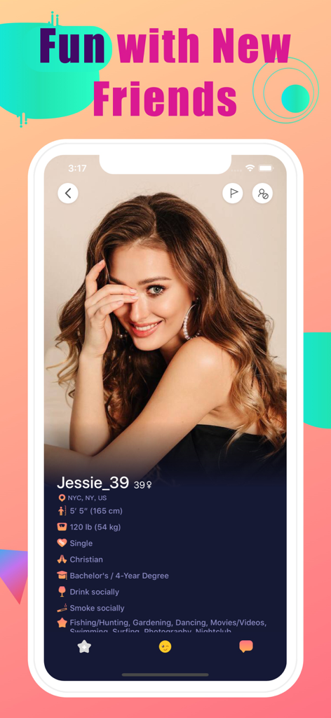 Perfil de usuario de una mujer madura en la aplicación de citas cougar Maduro