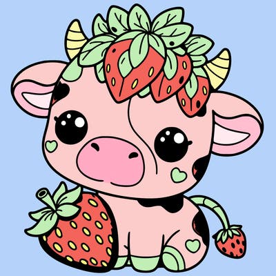 cute strawberry cow