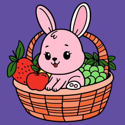 bunny in a fruit basket