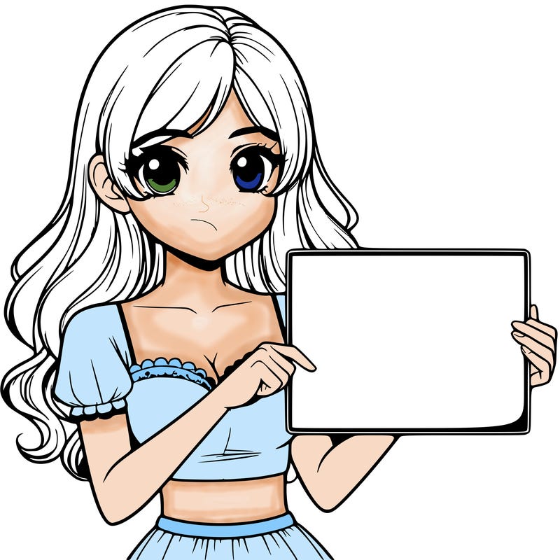 realistic pretty girl holding blank sign