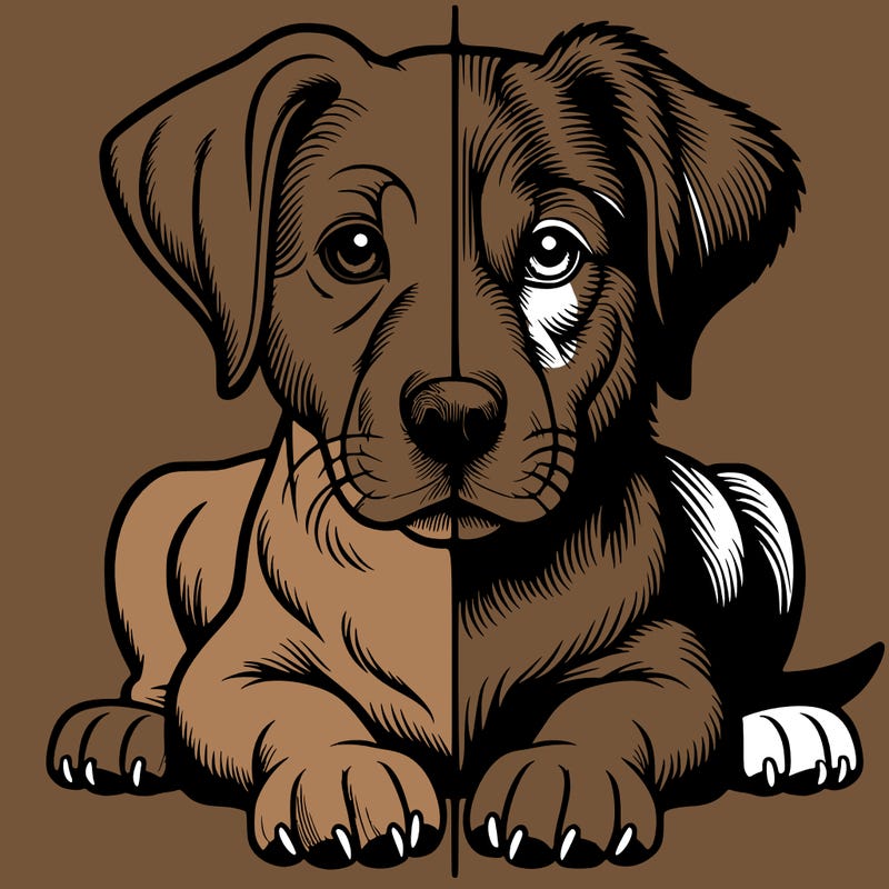 realistic dog split picture