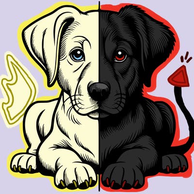 realistic dog split picture