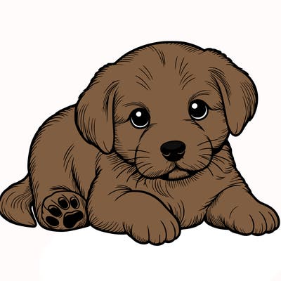 a cute realistic puppy