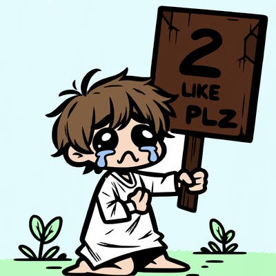 small poor toddler crying with sign that says 2 like plz