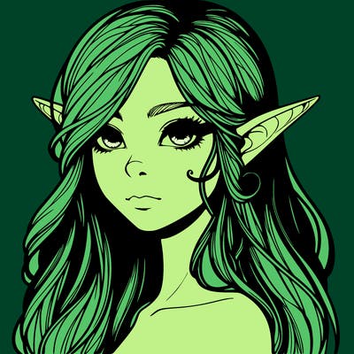 elf girl realistic dark fantasy