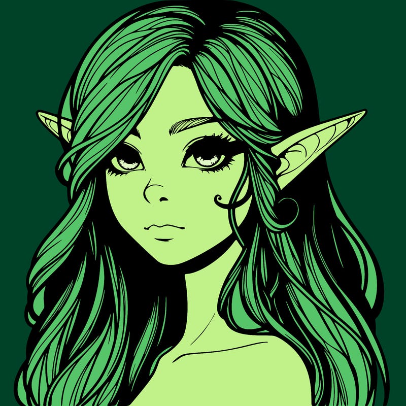 elf girl realistic dark fantasy