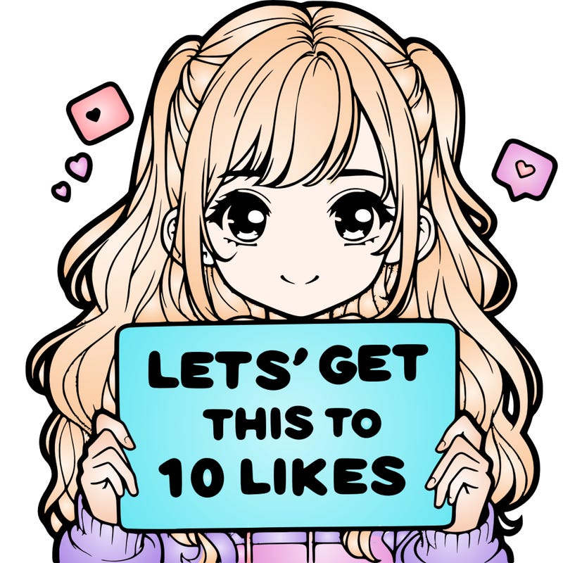 girl holding up sign that says let’s get this to 10 likes realistic