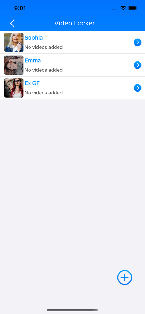 Dual Accounts - Parallel Space - Interface of the Video Locker feature showing private categorized folders with profile icons