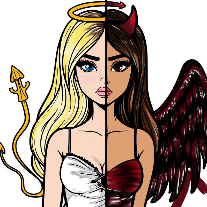 devil vs angel realistic girl