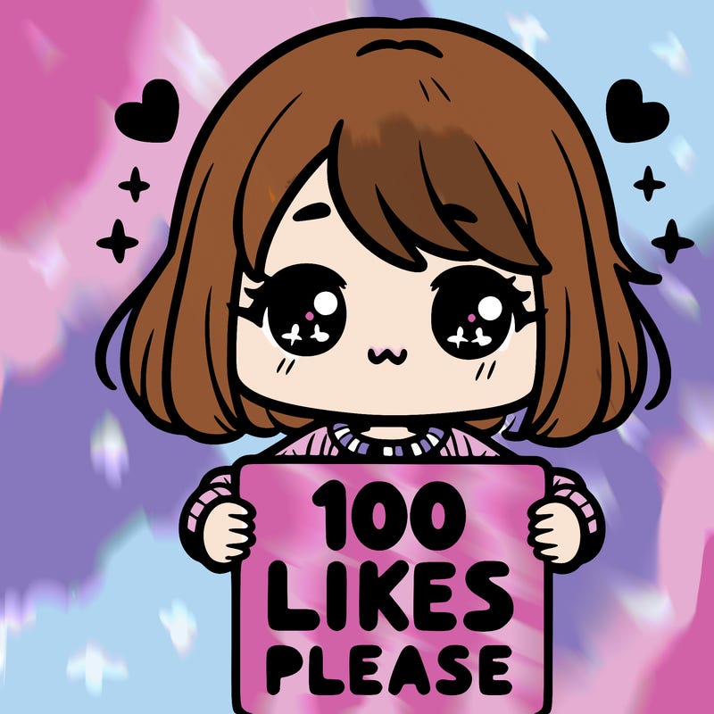 cute girl holding a sign saying 100 likes please