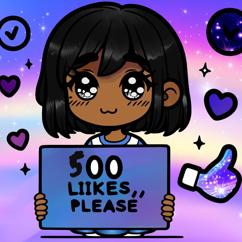 a girl with a sign saying 100 likes, please