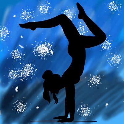 a woman doing a handstand