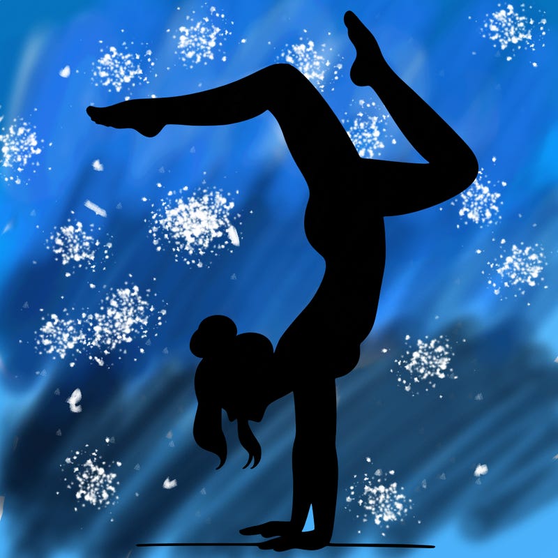 a woman doing a handstand